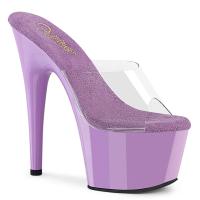 ADORE-701 Pleaser high heels platform slide mules clear lavender