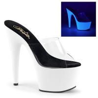 Sale ADORE-701UV Pleaser high heels platform slide mules clear neon uv white 39