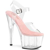 ADORE-708 Pleaser Damen High-Heels Damen Plateausandaletten klar babypink