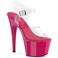 ADORE-708 Pleaser sexy Damen High-Heels Damen Plateausandaletten klar hotpink