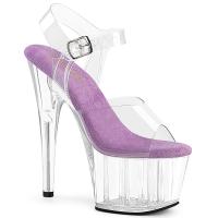 ADORE-708 Pleaser high heels platform ankle straps sandal clear lavender