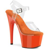 ADORE-708 Pleaser vegan sexy Damen High-Heels Damen Plateausandaletten klar orange