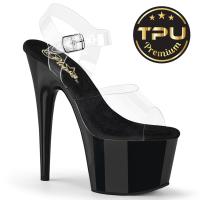 ADORE-708PREM Pleaser High Heels Pole Dance Plateausandaletten klar schwarz TPU