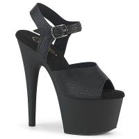 ADORE-708UL Pleaser Damen High Heels Plateausandaletten strukturiert schwarz Matt