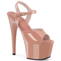 ADORE-709 Pleaser Damen High-Heels Riemchen Plateausandaletten blush Lack