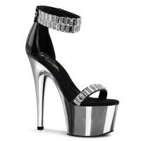 Sale ADORE-769RS Pleaser high heels chrome plated platform sandals rhinestones mirrors 36