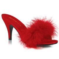 Sale AMOUR-03 Fabulicious sexy ladies slipper red matte marabour fur 43