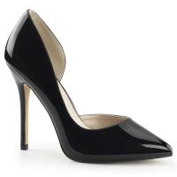 AMUSE-22 Pleaser high heels hidden platform pump black patent