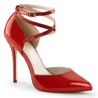 Sale AMUSE-25 Pleaser high heels hidden platform pump red patent pointed toe 38