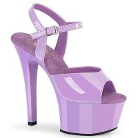 ASPIRE-609 Pleaser high heels vegan platform ankle strap sandal lavender patent