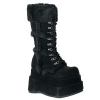 Sale BEAR-202 DemoniaCult tiered platform boot black vegan suede 39