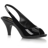 Sale BELLE-368 Fabulicious platform slingback sandal black patent 36