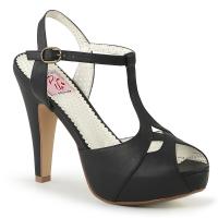 Sale BETTIE-23 Pin Up Couture semi hidden platform t-strap sandal black matte 35