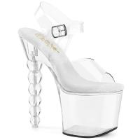 BLISS-708 Pleaser vegan high heels platform ankle strap sandal clear