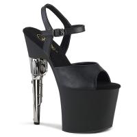 BONDGIRL-709 Pleaser high heels platform sandal black matte gun heel