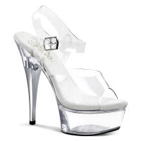 CAPTIVA-608 Pleaser ladies platform slide sandal clear rhinestone