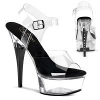 CAPTIVA-608 Pleaser edle Damen High Heels Plateausandaletten Strass klar schwarz