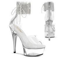 CAPTIVA-624RS Pleaser high heels platform ankle cuff sandale rhinestones clear