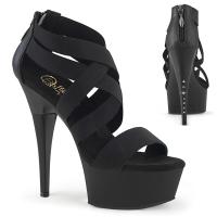 CAPTIVA-669 Pleaser highheels platform sandal criss cross elastic band black matte