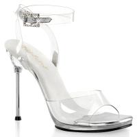 Sale CHIC-06 Fabulicious high heels wrap around ankle strap sandal clear with metal heel 39