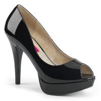 Auktion CHLOE-01 Pleaser high heels platform peep toe pump black patent 43