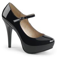 Sale CHLOE-02 Pleaser high heels platform mary jane pump black patent 44