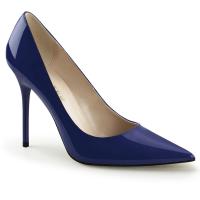 Sale CLASSIQUE-20 Pleaser Damen High-Heels Pumps navyblau Lack vorn spitz geschnitten 44