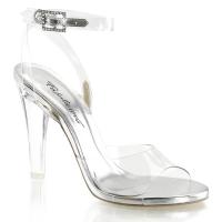 Sale CLEARLY-406 Fabulicious high heels platform wrap around ankle strap sandal clear lucite 41