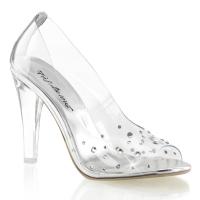 CLEARLY-420 Fabulicious high heels platform peep toe pump clear lucite rhinestones