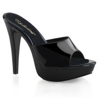 Sale COCKTAIL-501 Fabulicious High-Heels Plateaupantoletten schwarz Lack 35