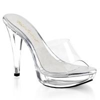 Sale COCKTAIL-501 Fabulicious high heels platform slide clear with leather insole 38