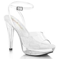 COCKTAIL-506 Fabulicious ladies high heels vegan platform ankle strap clear