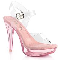 COCKTAIL-508 Fabulicious Damen High-Heels Plateausandaletten klar babypink getönt