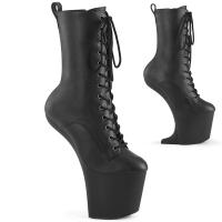 CRAZE-1040 Pleaser lace-up high heels heelless platform ankle boot black matte