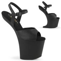 CRAZE-809 Pleaser high heelless platform ankle strap sandal black matte