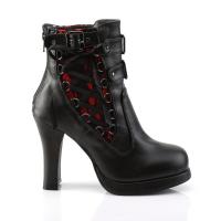 Sale CRYPTO-51 DemoniaCult platform two tone ankle boot black red lace corset style 40