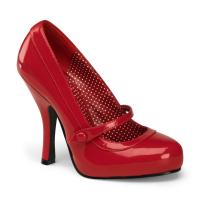 Sale CUTIEPIE-02 Pin Up Couture High-Heels Mary Jane Riemchenpumps rot Lack 37