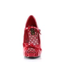 Sale CUTIEPIE-08 Pin Up Couture high heels hidden platform open-toe pump red patent 39