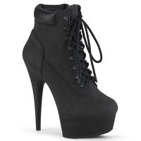 DELIGHT-600TL-02 Pleaser High Heels platform ankle bootie black nubuck