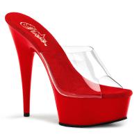 Sale DELIGHT-601 Pleaser High Heels platform slide clear red 40