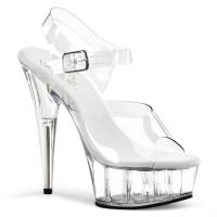 Sale DELIGHT-608 sexy Pleaser High-Heels Plateausandaletten klar mit Lederinnensohle 40