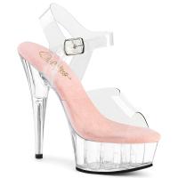 DELIGHT-608 sexy Pleaser Damen High-Heels Plateausandaletten transparent babypink