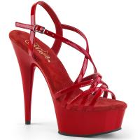 DELIGHT-613 chice Pleaser High-Heels Plateausandaletten rot Lack gekreuzte Riemchen