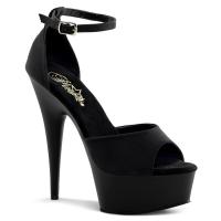 DELIGHT-618PS Pleaser High-Heels Plateausandaletten schwarz matt potosoie