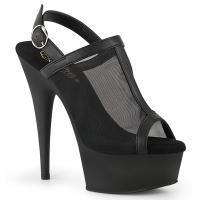 Sale DELIGHT-636 Pleaser high heels platform sling back sandal black matte mesh 40