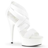 Sale DELIGHT-669 Pleaser high heels criss cross sandal elastic straps white 38