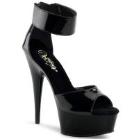 DELIGHT-670-3 Pleaser high heels platform close back sandal black patent