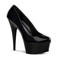 Sale DELIGHT-685 Pleaser Damen Stilettoabsatz High-Heels Plateaupumps schwarz Lack 36