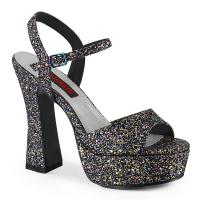 Sale DOLLY-09 DemoniaCult high heels platform ankle strap sandal black multi glitter 39