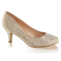 Sale DORIS-06 Fabulicious kitten heel pump rhinestones nude glitter mesh fabric 36